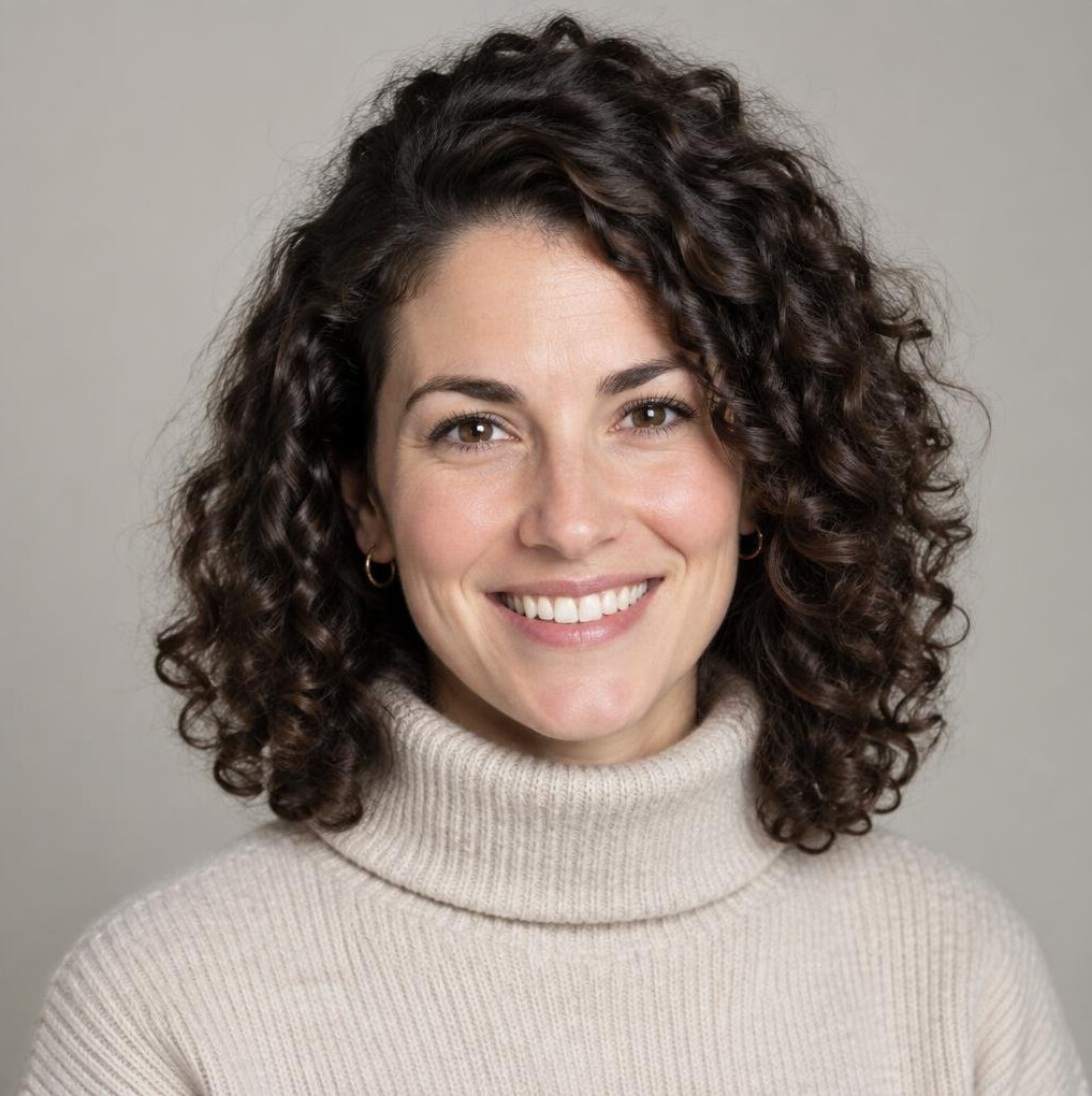 Studio portrait of a Swiss woman photo editor