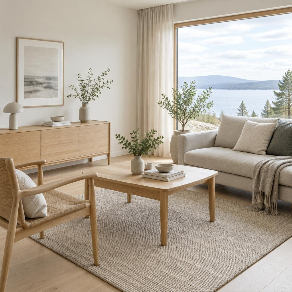 Minimalist Scandinavian-style living room