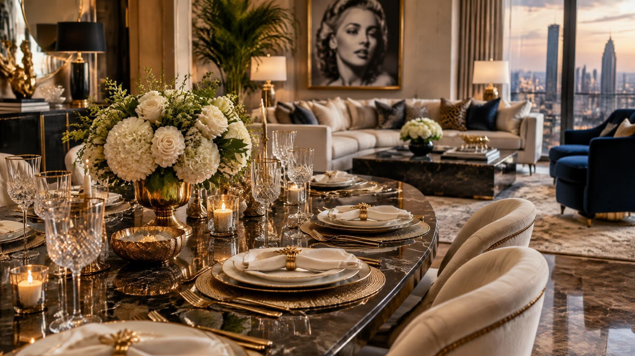 luxury dining table setting