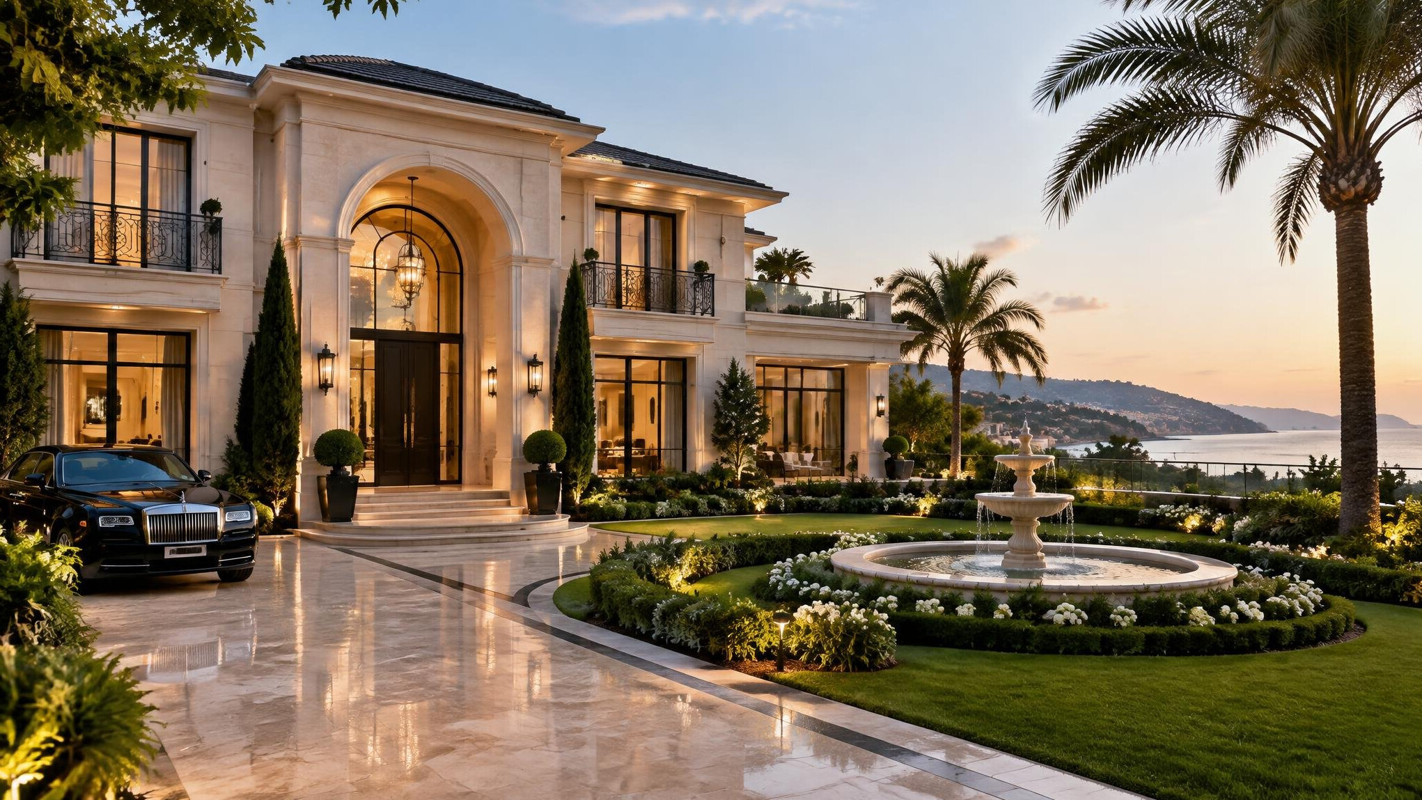 luxury celebrity villa exterior
